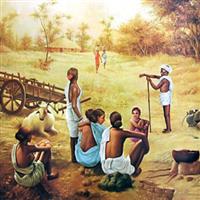Indian village life paintings