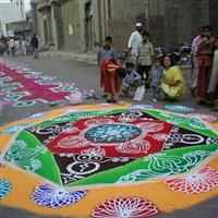 India, Rangoli, artă pe stradă